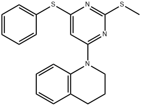 1-[2-(METHYLSULFANYL)-6-(PHENYLSULFANYL)-4-PYRIMIDINYL]-1,2,3,4-TETRAHYDROQUINOLINE Struktur