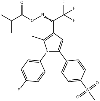 1-(4-FLUOROPHENYL)-2-METHYL-5-[4-(METHYLSULFONYL)PHENYL]-3-[2,2,2-TRIFLUORO(ISOBUTYRYLOXY)ETHANIMIDOYL]-1H-PYRROLE Struktur