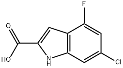 6-CHLORO-4-FLUORO-1H-INDOLE-2-CARBOXYLIC ACID Struktur