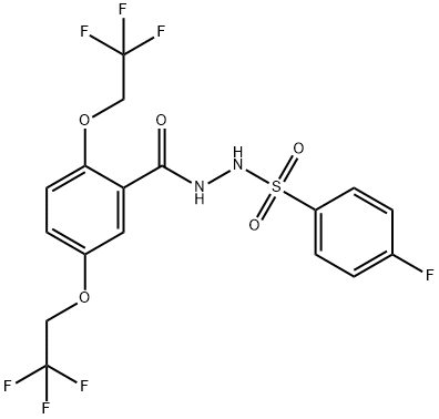 N'-[2,5-BIS(2,2,2-TRIFLUOROETHOXY)BENZOYL]-4-FLUOROBENZENESULFONOHYDRAZIDE Struktur