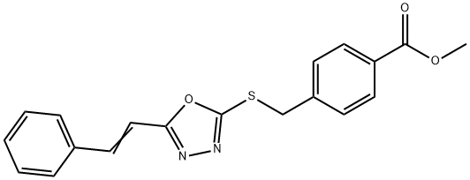 METHYL 4-[((5-[(E)-2-PHENYLETHENYL]-1,3,4-OXADIAZOL-2-YL)SULFANYL)METHYL]BENZENECARBOXYLATE Struktur