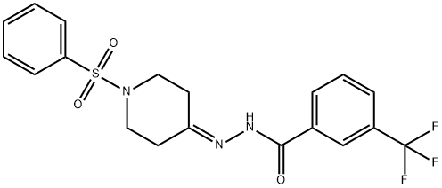 N'-[1-(PHENYLSULFONYL)-4-PIPERIDINYLIDENE]-3-(TRIFLUOROMETHYL)BENZENECARBOHYDRAZIDE Struktur