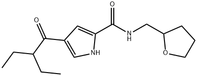 4-(2-ETHYLBUTANOYL)-N-(TETRAHYDRO-2-FURANYLMETHYL)-1H-PYRROLE-2-CARBOXAMIDE Struktur