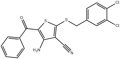 4-AMINO-5-BENZOYL-2-[(3,4-DICHLOROBENZYL)SULFANYL]-3-THIOPHENECARBONITRILE Struktur