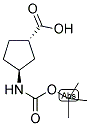 (1S,3S)-N-BOC-1-AMINOCYCLOPENTANE-3-CARBOXYLIC ACID Struktur