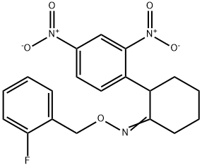 2-(2,4-DINITROPHENYL)CYCLOHEXANONE O-(2-FLUOROBENZYL)OXIME Structure