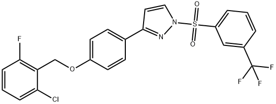 2-CHLORO-6-FLUOROBENZYL 4-(1-([3-(TRIFLUOROMETHYL)PHENYL]SULFONYL)-1H-PYRAZOL-3-YL)PHENYL ETHER Struktur