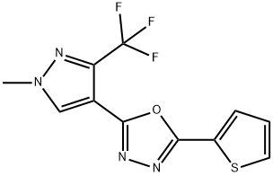 2-[1-METHYL-3-(TRIFLUOROMETHYL)-1H-PYRAZOL-4-YL]-5-(2-THIENYL)-1,3,4-OXADIAZOLE Struktur