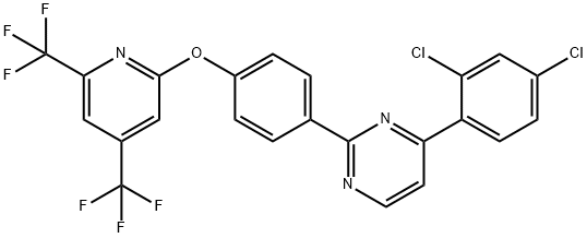 2-(4-([4,6-BIS(TRIFLUOROMETHYL)-2-PYRIDINYL]OXY)PHENYL)-4-(2,4-DICHLOROPHENYL)PYRIMIDINE Struktur