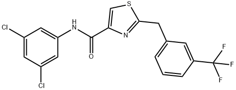 N-(3,5-DICHLOROPHENYL)-2-[3-(TRIFLUOROMETHYL)BENZYL]-1,3-THIAZOLE-4-CARBOXAMIDE Struktur