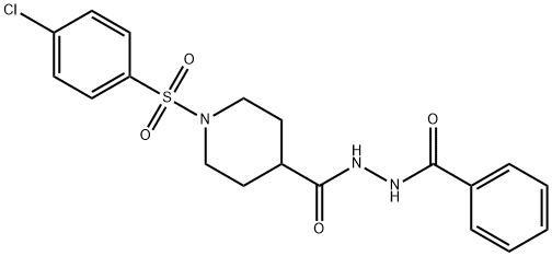 N'-((1-[(4-CHLOROPHENYL)SULFONYL]-4-PIPERIDINYL)CARBONYL)BENZENECARBOHYDRAZIDE Struktur