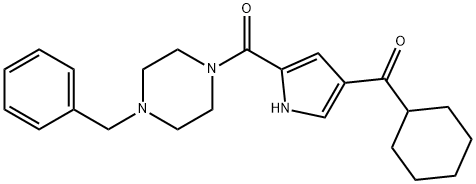 (4-BENZYLPIPERAZINO)[4-(CYCLOHEXYLCARBONYL)-1H-PYRROL-2-YL]METHANONE Struktur