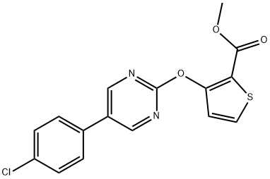 METHYL 3-([5-(4-CHLOROPHENYL)-2-PYRIMIDINYL]OXY)-2-THIOPHENECARBOXYLATE Struktur