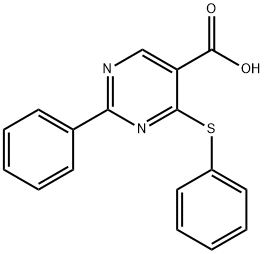 2-PHENYL-4-(PHENYLSULFANYL)-5-PYRIMIDINECARBOXYLIC ACID Struktur