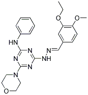 (E)-4-(2-(3-ETHOXY-4-METHOXYBENZYLIDENE)HYDRAZINYL)-6-MORPHOLINO-N-PHENYL-1,3,5-TRIAZIN-2-AMINE Struktur