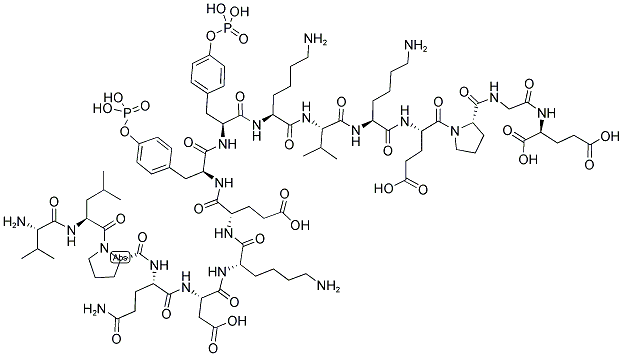 H-VAL-LEU-PRO-GLN-ASP-LYS-GLU-PTYR-PTYR-LYS-VAL-LYS-GLU-PRO-GLY-GLU-OH Struktur