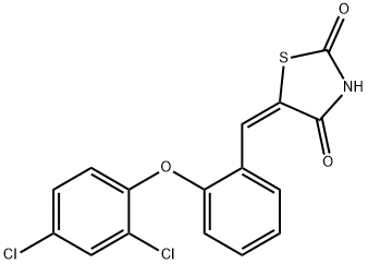 5-((E)-[2-(2,4-DICHLOROPHENOXY)PHENYL]METHYLIDENE)-1,3-THIAZOLANE-2,4-DIONE Struktur