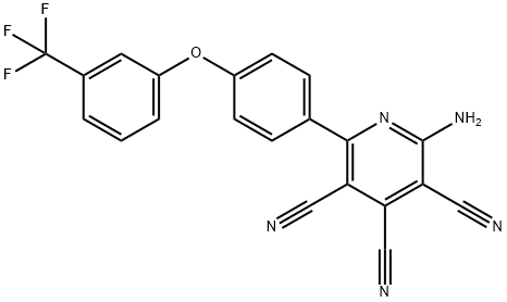 2-AMINO-6-(4-[3-(TRIFLUOROMETHYL)PHENOXY]PHENYL)-3,4,5-PYRIDINETRICARBONITRILE Struktur