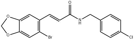 (E)-3-(6-BROMO-1,3-BENZODIOXOL-5-YL)-N-(4-CHLOROBENZYL)-2-PROPENAMIDE Struktur