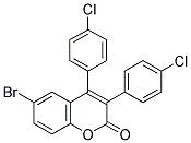 6-BROMO-3,4-DI-(4'-CHLOROPHENYL)COUMARIN Struktur