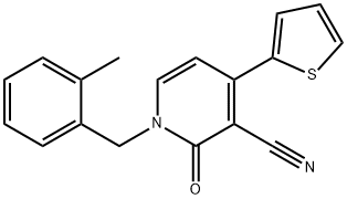 1-(2-METHYLBENZYL)-2-OXO-4-(2-THIENYL)-1,2-DIHYDRO-3-PYRIDINECARBONITRILE Struktur