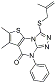 2,3-DIMETHYL-8-[(2-METHYLPROP-2-ENYL)THIO]-5-PHENYLTHIENO[3,2-E][1,2,4]TRIAZOLO[4,3-A]PYRIMIDIN-4(5H)-ONE Struktur