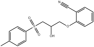 2-(2-HYDROXY-3-[(4-METHYLPHENYL)SULFONYL]PROPOXY)BENZENECARBONITRILE Struktur