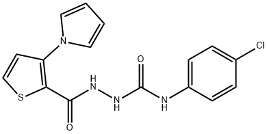 N-(4-CHLOROPHENYL)-2-([3-(1H-PYRROL-1-YL)-2-THIENYL]CARBONYL)-1-HYDRAZINECARBOXAMIDE Struktur