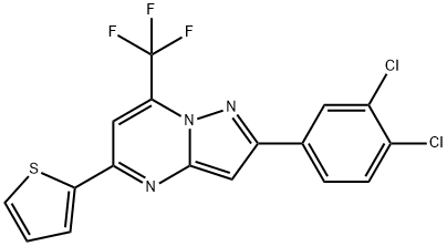 2-(3,4-DICHLOROPHENYL)-5-(2-THIENYL)-7-(TRIFLUOROMETHYL)PYRAZOLO[1,5-A]PYRIMIDINE Struktur