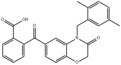 2-([4-(2,5-DIMETHYLBENZYL)-3-OXO-3,4-DIHYDRO-2H-1,4-BENZOXAZIN-6-YL]CARBONYL)BENZENECARBOXYLIC ACID Structure