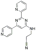 3-[(2-PYRIDIN-2-YL-6-PYRIDIN-4-YLPYRIMIDIN-4-YL)AMINO]PROPANENITRILE Struktur