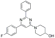 1-[6-(4-FLUOROPHENYL)-2-PHENYLPYRIMIDIN-4-YL]PIPERIDIN-4-OL Struktur