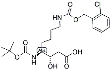 BOC-(3S,4S)-4-AMINO-3-HYDROXY-8-(2'-CHLOROBENZOXY)CARBONYLAMINO OCTANOIC ACID Struktur