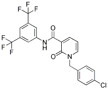 N-[3,5-BIS(TRIFLUOROMETHYL)PHENYL]-1-(4-CHLOROBENZYL)-2-PYRIDONE-3-CARBOXAMIDE Struktur