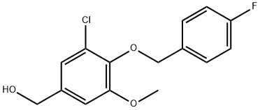 (3-CHLORO-4-[(4-FLUOROBENZYL)OXY]-5-METHOXYPHENYL)METHANOL Struktur