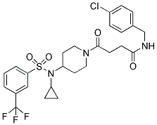 N-(4-CHLOROBENZYL)-4-[4-(CYCLOPROPYL((3-(TRIFLUOROMETHYL)PHENYL)SULPHONYL)AMINO)PIPERIDIN-1-YL]-4-OXOBUTANAMIDE Struktur