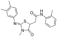 2-{(2Z)-2-[(3,4-DIMETHYLPHENYL)IMINO]-3-METHYL-4-OXO-1,3-THIAZOLIDIN-5-YL}-N-(2-METHYLPHENYL)ACETAMIDE Struktur