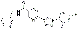 6-[1-(2,4-DIFLUOROPHENYL)-1H-PYRAZOL-4-YL]-N-(PYRIDIN-3-YLMETHYL)NICOTINAMIDE Struktur