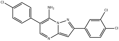 6-(4-CHLOROPHENYL)-2-(3,4-DICHLOROPHENYL)PYRAZOLO[1,5-A]PYRIMIDIN-7-AMINE Struktur