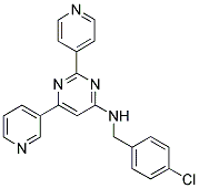 N-(4-CHLOROBENZYL)-6-PYRIDIN-3-YL-2-PYRIDIN-4-YLPYRIMIDIN-4-AMINE Struktur