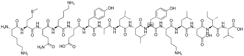 H-LYS-MET-GLN-LYS-GLU-TYR-ALA-LEU-LEU-TYR-LYS-LEU-ASP-ILE-VAL-OH Struktur