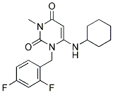 6-(CYCLOHEXYLAMINO)-1-(2,4-DIFLUOROBENZYL)-3-METHYLPYRIMIDINE-2,4(1H,3H)-DIONE Struktur