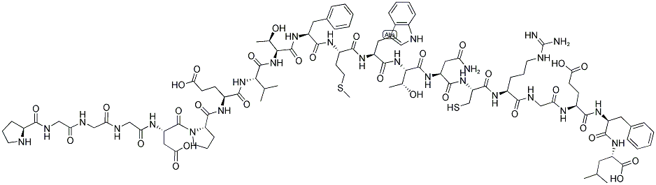 H-PRO-GLY-GLY-GLY-ASP-PRO-GLU-VAL-THR-PHE-MET-TRP-THR-ASN-CYS-ARG-GLY-GLU-PHE-LEU-OH Struktur