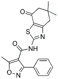 N-(5,5-DIMETHYL-7-OXO-4,5,6,7-TETRAHYDRO-1,3-BENZOTHIAZOL-2-YL)-5-METHYL-3-PHENYLISOXAZOLE-4-CARBOXAMIDE Struktur