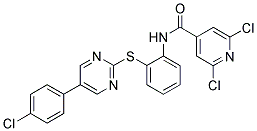 N-[2-((5-(4-CHLOROPHENYL)PYRIMIDIN-2-YL)THIO)PHENYL]-2,6-DICHLOROPYRIDINE-4-CARBOXAMIDE Struktur