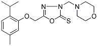 5-[(2-ISOPROPYL-5-METHYLPHENOXY)METHYL]-3-(MORPHOLIN-4-YLMETHYL)-1,3,4-OXADIAZOLE-2(3H)-THIONE Struktur