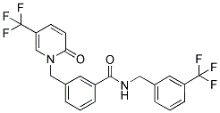 1-[3-[3-(TRIFLUOROMETHYL)BENZYLAMINOCARBONYL]BENZYL]-5-(TRIFLUOROMETHYL)-2-PYRIDONE Struktur