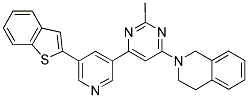 2-[6-(5-BENZO[B]THIOPHEN-2-YL-PYRIDIN-3-YL)-2-METHYL-PYRIMIDIN-4-YL]-1,2,3,4-TETRAHYDRO-ISOQUINOLINE Struktur