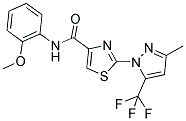 N-(2-METHOXYPHENYL)-2-[3-METHYL-5-(TRIFLUOROMETHYL)-1H-PYRAZOL-1-YL]-1,3-THIAZOLE-4-CARBOXAMIDE Struktur