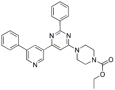 4-[2-PHENYL-6-(5-PHENYL-PYRIDIN-3-YL)-PYRIMIDIN-4-YL]-PIPERAZINE-1-CARBOXYLIC ACID ETHYL ESTER Struktur